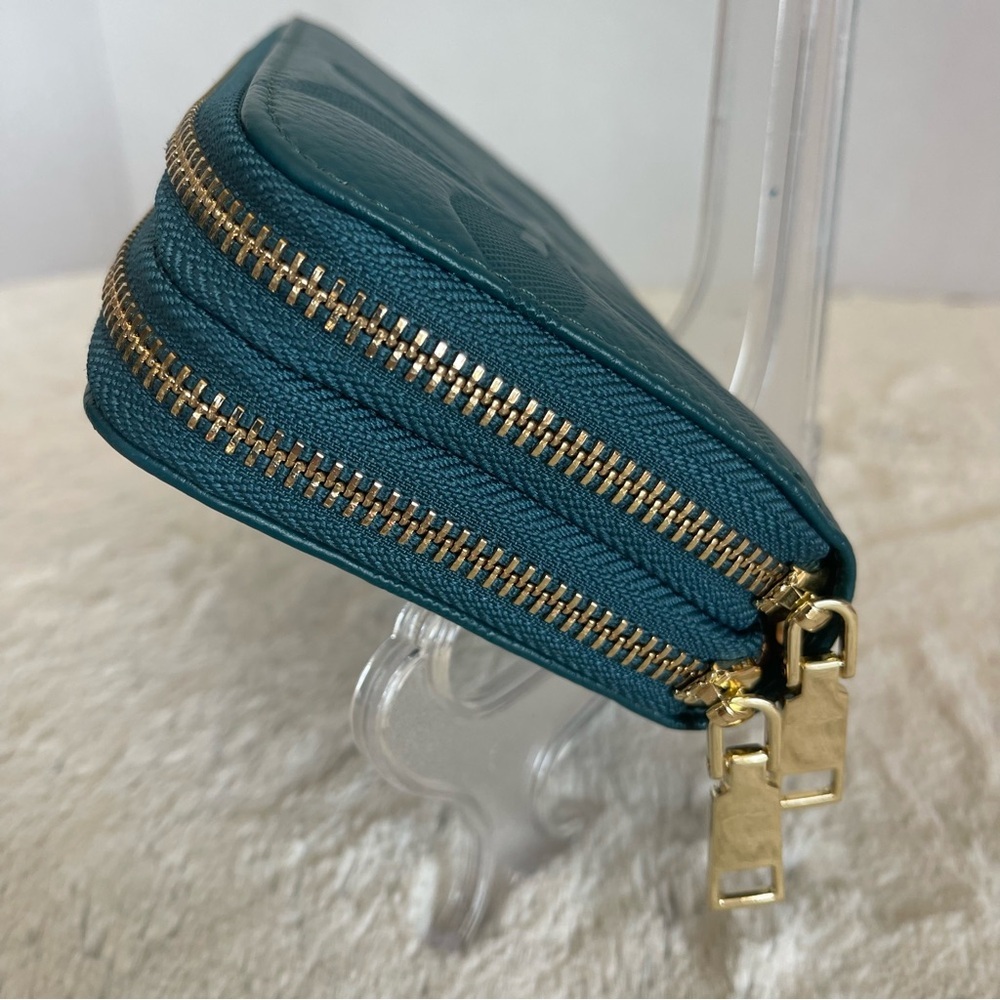 Teal Floral Embossed Women's Wallet - Picture 5 of 11